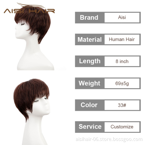 Cheap Vendors 100%  Brazilian Full Cosplay Pixie Cut Styles Human Hair Natural Whole Short Wigs